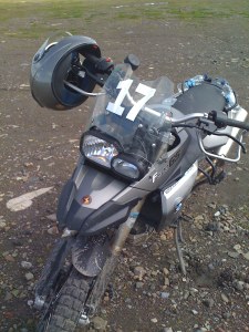 The F 800 GS sporting optional water carriers.